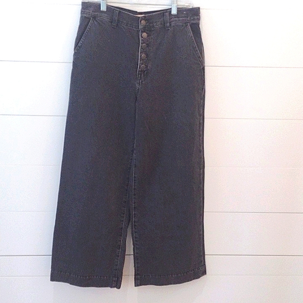MADEWELL Superwide, size 29, washed black, button front, 28 inseam